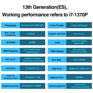 Combinación de CPU y Placa Base DDR4 Q1J3 Q1J2, Muestra de Ingeniería, 13ª Generación, I7 1360P 1370 para PC de Escritorio - Product Image 5
