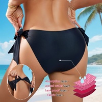 Traje de Baño Fisiológico de Dos Piezas para Mujer, con Cuatro Capas Anti-Fugas Laterales, Material Chifón, Bikini Menstrual Hecho en Shantou