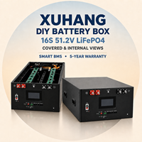 Stock UE Populaire Boîtier de batterie prismatique DIY 16S 48V 300Ah en métal avec BMS JK, écran LCD 4,3 pouces, 15kWh, supports de batterie