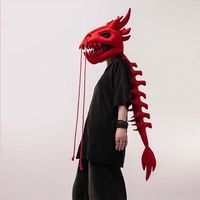 Nouveauté : Jouet en peluche squelette de dinosaure à tentacules de dragon, Nouveauté, Jouet amusant en forme de tête de dinosaure, Jouet exosquelette créatif