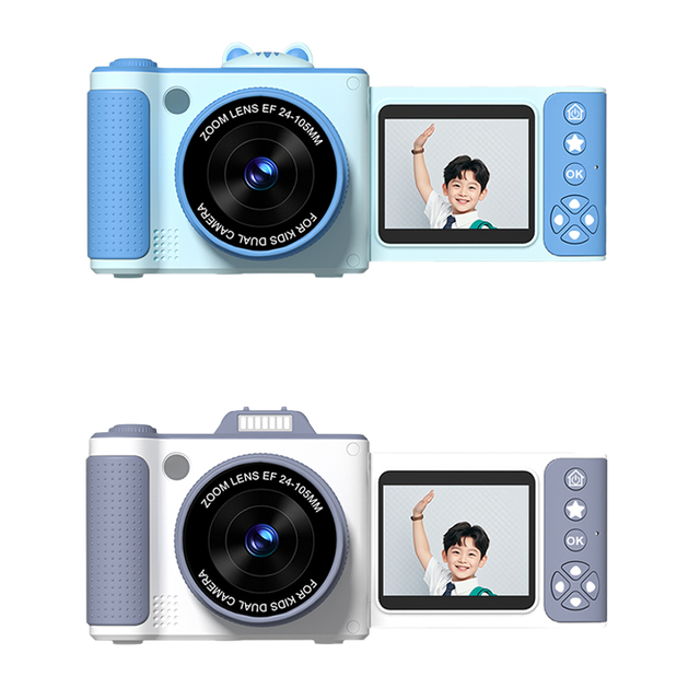 Kids 2.4 Inch Large Screen Mini Digital Video Camera 1080P HD 48x Optical Zoom MicroSD MOS Sensor 100 Wide Angle