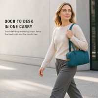 Sac fourre-tout de voyage en nylon recyclé lavé, sac à bandoulière mini-bowler personnalisé, structuré, léger, pour trousse de toilette et voyages d'affaires, OEM ODM