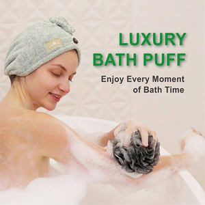 Maglia <span class=keywords><strong>da</strong></span> <span class=keywords><strong>bagno</strong></span> colorata di alta qualità esfoliante 50g esfoliante in schiuma esfoliante <span class=keywords><strong>da</strong></span> <span class=keywords><strong>bagno</strong></span> Bubble Scrubber palla <span class=keywords><strong>da</strong></span> doccia soffio spugna - Product Image 4