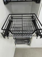 Panier de tiroir pour armoire de cuisine, organisateur coulissant à fermeture amortie, support intégré pour vaisselle et bols, direct usine