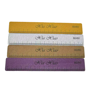 Double-Sided Straight Pattern EMERY Nail File with Grit 80/80 Disposable Durable Plastic Case for Finger Use