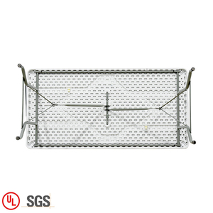 Tavolo da pranzo da ristorante in plastica HDPE bianco tavolo pieghevole rettangolare da 180CM per matrimoni da giardino all'aperto - Product Image 4