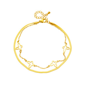European American Fashion Butterfly Anklet Gold Stainless Steel Multi Layered Chain Women's Party Foot Ornament - Product Image 5