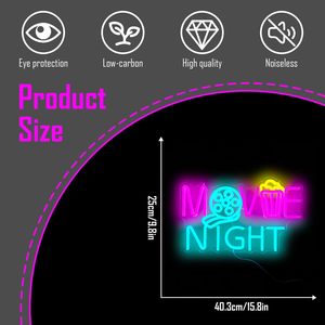 Movie Night Letreros Neon LED dimmable USB powered ambient <b>light</b> store <b>window</b> decoration <b>light</b> street indicator <b>light</b> Customized - Product Image 1
