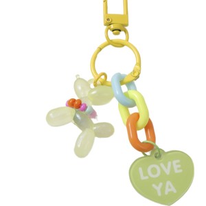 Llavero con colgante de cadena de arcoíris con patrón <span class=keywords><strong>YA</strong></span>, forma de corazón, letra, perro globo y cuentas, ecológico, reutilizable, superventas transfronterizo - Product Image 5