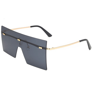 Xsy Square Frameless Gradient <b>Sunglasses</b> Gold Frame Pc Lens Uv400 Protection For Men Women - Product Image 5