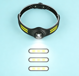 Lampada frontale a LED luminosa Fascia regolabile Design ultraleggero riflettente per la corsa all'alba - Product Image 2