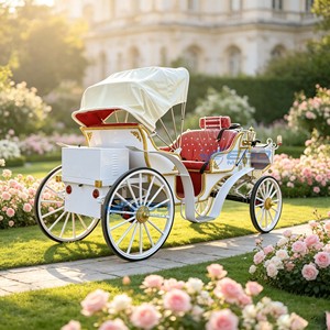 Chinese Factory Direct Supply White Electric Sightseeing Horse Carriage Red Seat Custom Patterns & Colors CE Certified - Product Image 5