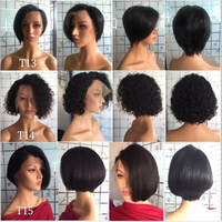 Perruques Bob Courtes Pixie à Lacet Frontal Cheveux Vierge Perruque Toupet Cheveux Humains Pixie Courte Perruque Complète en Lacet Cheveux Indiens Lisses