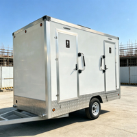 Toilettes mobiles durables à trois compartiments, remorque portable, espaces divisés pour hommes et femmes, pour la maison, le bureau, le magasin, la construction, nouveau modèle sandwich
