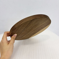 Plateau en bois d'acacia personnalisable, plateau rond en bois massif pour fruits, vaisselle de cuisine et dîner en marbre pour l'emballage alimentaire