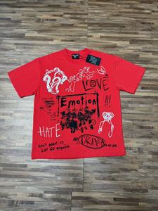 MIXED EMOTION ロサンゼルス ハイストリート プリント ポップパターン ウォッシュド ヴィンテージ メンズ＆レディース 半袖 Tシャツ - Product Image 3