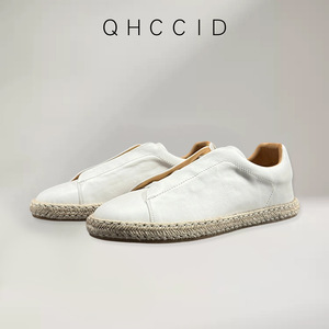 Alpargatas de Cuero Vacuno Genuino para Hombre, Estilo Slip-On con Punta Redonda, Transpirables, para Todas las Temporadas - Product Image 2