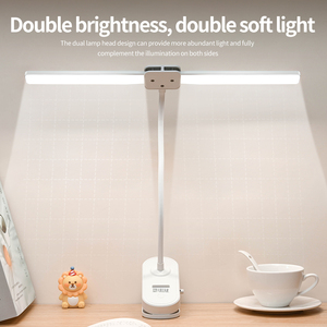 Phong cách hiện đại Plug-in sạc <span class=keywords><strong>LED</strong></span> bàn đèn với hai điều chỉnh Clip 3-chế độ ánh sáng mắt-an toàn cho đọc sách cho sinh viên - Product Image 2
