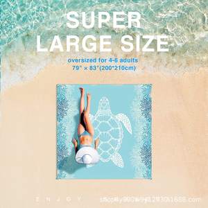 ผ้าห่มชายหาด Woqi ขนาดใหญ่พิเศษ 79x83 นิ้ว กันทราย กันน้ำ รูปทรงสี่เหลี่ยมผืนผ้า สำหรับปิกนิก ตั้งแคมป์ ท่องเที่ยว และกิจกรรมกลางแจ้ง - Product Image 1