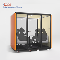 Cabine de réunion insonorisée préfabriquée pour 4 à 6 personnes, cabine de bureau acoustique certifiée ISO, projet hospitalier, livraison rapide, hôtel, villa