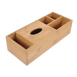 Bamboo Tea Storage Organizer Container Box Storage Container for Coffee Snacks Sugar Sweeteners