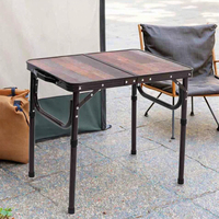 Direct de l'usine Table en MDF pliante couleur bois aluminium personnalisée Design moderne avec jambe réglable Camping pique-nique cuisine utilisation hôtel