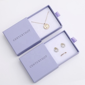 Custom Logo Sliding Jewelry Packaging <b>Box</b> High Quality Lilac Jewelry Drawer <b>Box</b> <b>Gift</b> Packaging for Ring <b>Earring</b> Necklace 9x9cm - Product Image 2