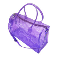 Sac de sport transparent en PVC pour femme, sac de plage transparent, personnalisation acceptée, sac de gym avec poignées et bandoulière réglable
