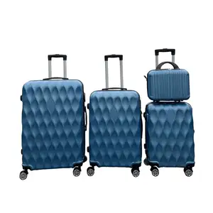 Logotipo personalizado ABS Bagagem Set 3/4 Peças Conjunto em 14 20 24 28 Tamanhos de Polegadas casca dura Carry-On Mala e Bagagem Set