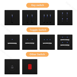 Luxe Européen <span class=keywords><strong>Universel</strong></span> 220v Électrique En Plastique Interrupteurs Et Prises Piano <span class=keywords><strong>Clé</strong></span> Lumière Mur Interrupteurs Panneau Avec Indicateur Led - Product Image 4