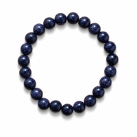 Bracelet extensible tendance avec perles en forme de boule en pierre d'or bleue naturelle |   Bracelet élastique unisexe en pierre galaxie Nuit étoilée, cadeau
