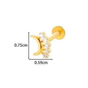 YW G23 ASTM F136 Piercing de labio de flor de titanio Anillo Labret roscado Pendientes de tuerca con parte posterior plana para mujer - Product Image 6