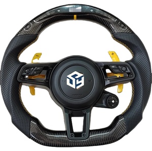 สำหรับ PORSCHE 911 971 996 987 997พวงมาลัยคาร์บอนไฟเบอร์<span class=keywords><strong>แท้</strong></span>สำหรับพวงมาลัย Cayenne Macan Panamera - Product Image 1