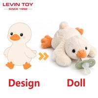 Peluche personnalisée en forme de lapin, porte-sucette, jouet en peluche doux, animal en peluche pour bébé, jouet de confort, fabricant OEM, boîte cadeau