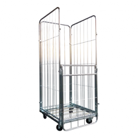 Chariot de transport pliable en gros, cage de transport, conteneur à roulettes pour supermarché, entrepôt