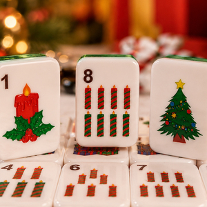 Tuiles de Mahjong Américain de Noël en Stock, JOYF 160 Pièces avec Fond de <span class=keywords><strong>Globe</strong></span> de Neige à Paillettes Liquides, pour Cadeau de Fêtes - Product Image 5