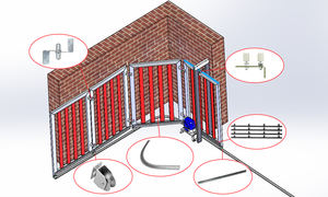 Roulettes robustes <span class=keywords><strong>pour</strong></span> <span class=keywords><strong>portail</strong></span> pliant, roues coulissantes à 360 degrés, accessoires de quincaillerie - Product Image 2