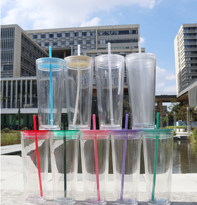 Vaso Acrílico Personalizado <span class=keywords><strong>Misson</strong></span> de 16oz/24oz, Preperforado, con Doble Pared, Transparente, Tipo Bola de Nieve - Product Image 1