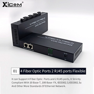 Convertidor de Medios de Fibra Óptica XICOM 100M, 4 Puertos, Transmisión de Fibra Única/Doble, DC 5V, LAN Cableada - Product Image 3
