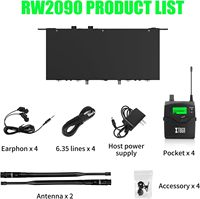 Système de monitoring intra-auriculaire sans fil professionnel Xtuga RW2090 UHF pour scène, avec écouteurs intra-auriculaires