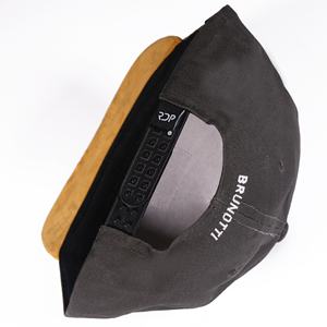 ที่กำหนดเองการออกแบบราคาถูกหนังแพทช์โลโก้5แผงหนังนิ่มหมวกเบสบอลปีกแบนขายส่ง - Product Image 5