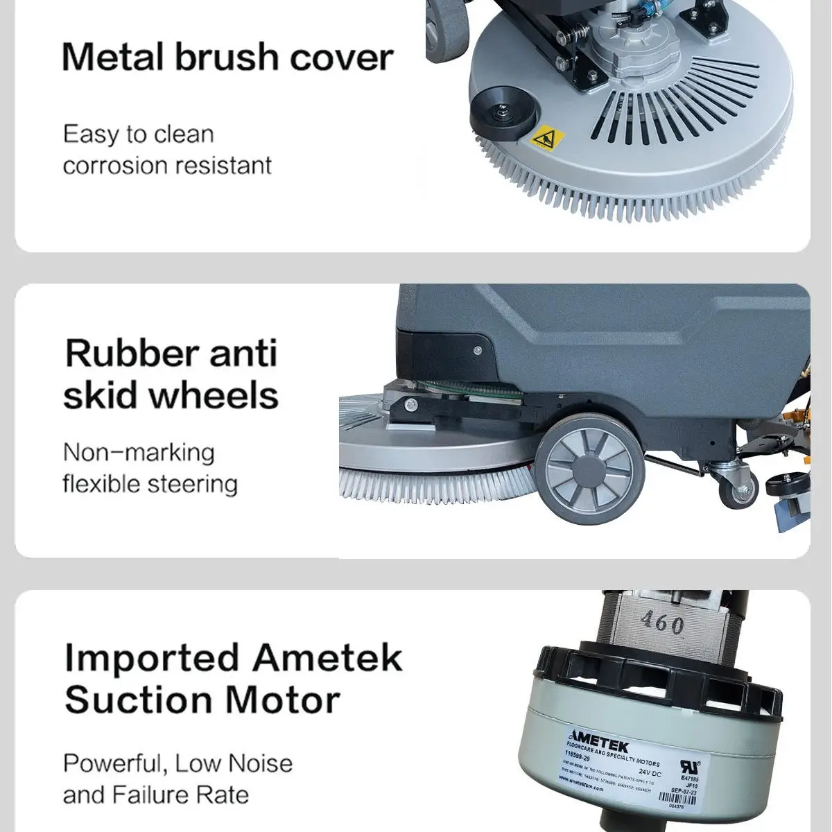 KUER KR-A65 Walk Electric Floor Scrubber Battery Powered Plastic Road Sweeper Hotels Farms Walk-Behind Cleaning Machine Farms