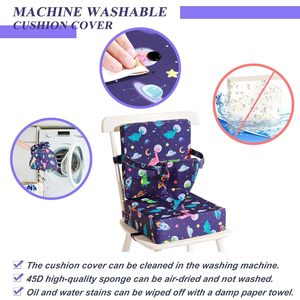 Coussin de siège d'appoint portable pour enfant mangeant siège d'appoint de maison de voyage pour table <span class=keywords><strong>avec</strong></span> <span class=keywords><strong>dossier</strong></span> et ceintures de sécurité réglables - Product Image 6