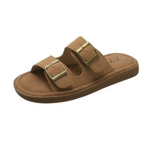 Sandalias planas, zapatos de verano 2025 para mujer, tacones antideslizantes que combinan con todo sin comodidad, nuevas chicas, zapatillas deslizantes informales de tela Roma baja R - Product Image 5