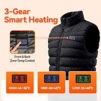 Gilet chauffant USB de qualité supérieure à col montant, 5 zones chauffantes, 3 niveaux de contrôle de la température, gilet chaud d'hiver pour hommes et femmes, pour l'extérieur