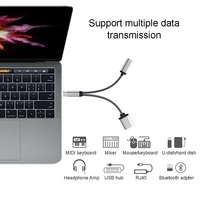 Adaptor Splitter OTG Tipe C USB-C Female USB-A Female Output AC Kompatibel dengan Chromecast Google TV untuk S21 untuk Penggunaan Laptop