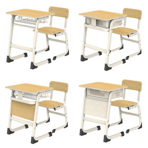 Conjunto de Escritorio y Silla <span class=keywords><strong>para</strong></span> Estudiantes 2026, Moderno, Duradero y Cómodo, de Metal y Madera, con Tablero de Madera, <span class=keywords><strong>para</strong></span> la Escuela y la Oficina en Casa - Product Image 1