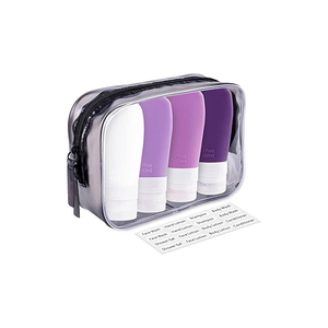 Lot de Bouteilles de Voyage Portables en Silicone Multicolores Anti-fuite, Meilleure Qualité, Capacités 38/60/90 ml, Logo Personnalisé - Product Image 1