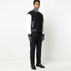 Wholesale Customized Premium Quality OEM ODM Service Sporty Stand Collar <b>Slim</b> <b>Fit</b> PolyesterCotton Men Varsity <b>Jacket</b> - Product Image 1