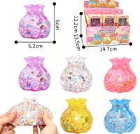 Jouet Squishy en TPR Maltose de 6,2 cm, motif Sac à Paillettes Dorées Porte-Bonheur, à Rebond Lent, Brillant, Anti-Stress et de Décompression